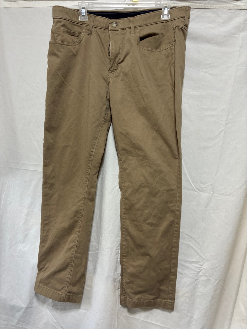 Men's Straight Fit Chino Pants In Brown Perry Ellis Portfolio